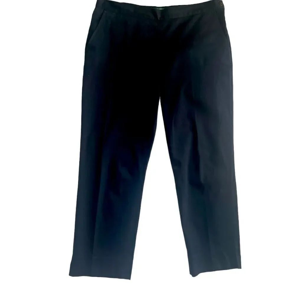 Lauren Ralph Lauren Women's Black Ankle Petite Side Pockets Cotton Pants 12P